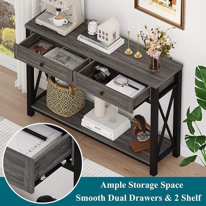 BON AUGURE Sofa Table with Drawers, Console Tables - Image 3