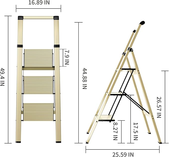 3 Step Ladder, Folding Step Stool - Image 6