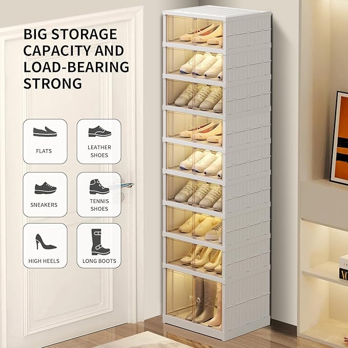 9 Tier Foldable Shoe Rack Organizer - Image 5