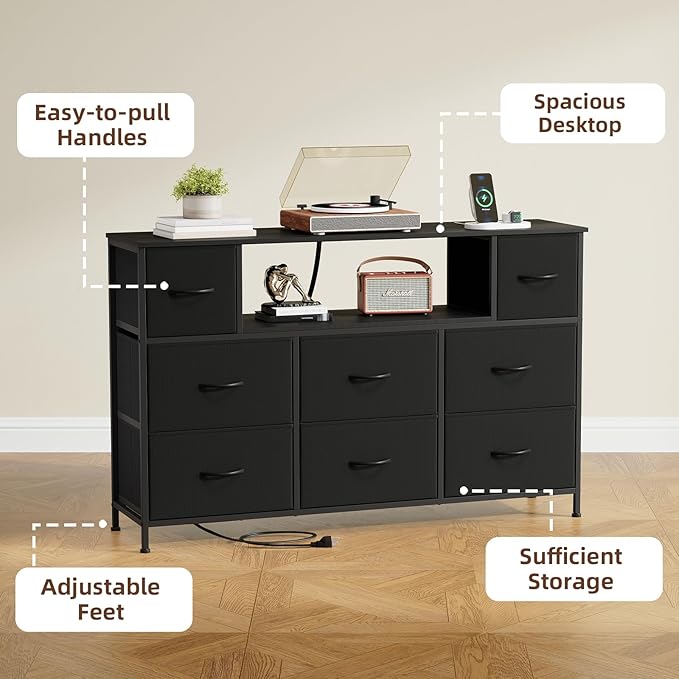 Somdot TV Stand for Bedroom, Dresser for Bedroom for 55 inch TV - Image 7