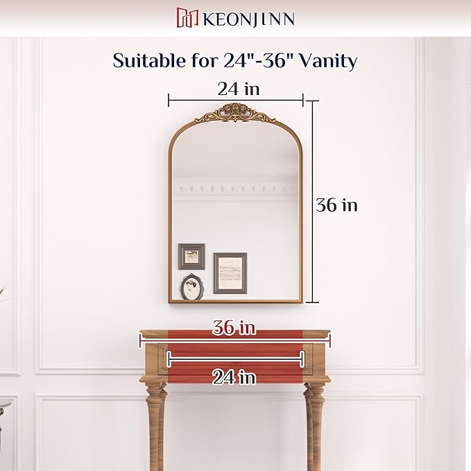 Keonjinn Vinatge Mirror 24" x 36", Antique Decor - Image 7