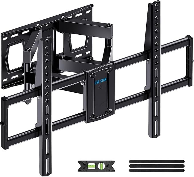 Full Motion TV Wall Mount for 37-85 Inch TVs Mounts Up to 132lbs, Fit 16" Wood by USXSTAR