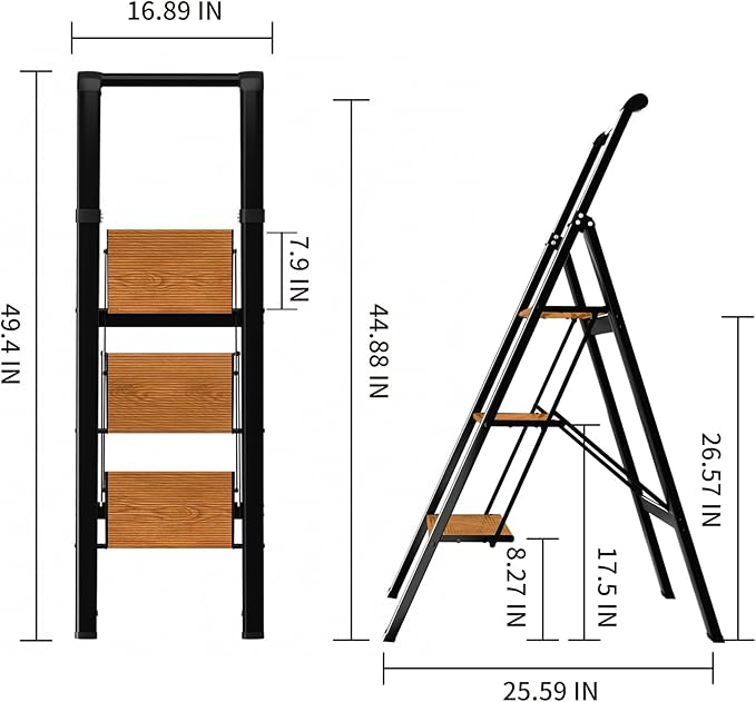 3 Step Ladder, Folding Step Stool - Image 6