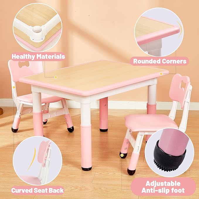 FUNLIO Kids Table and 2 Chairs Set - Image 5