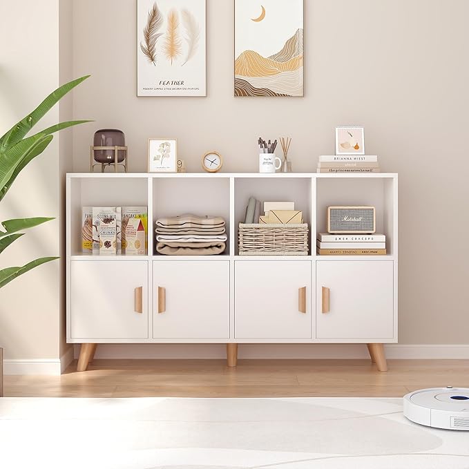 Cubby Shelf Bookcase with Doors - Image 3