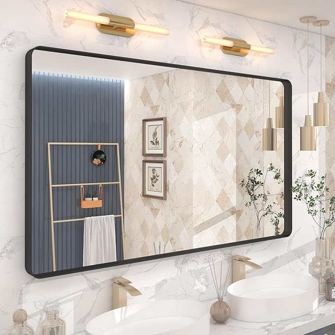 50x30 Inch Black Framed Bathroom Mirror by VANLIOBathroomMirror