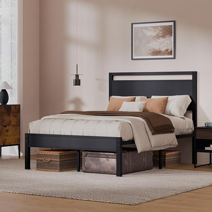 Z-hom Upgraded Full Size Bed Frame, Heavy Duty Metal Sturdy Full Bed Frame - Image 3