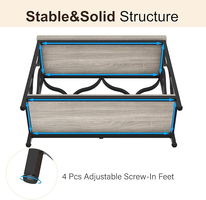 IBF Entryway Table with Storage, Modern Wood Metal Console Sofa Table Behind - Image 7