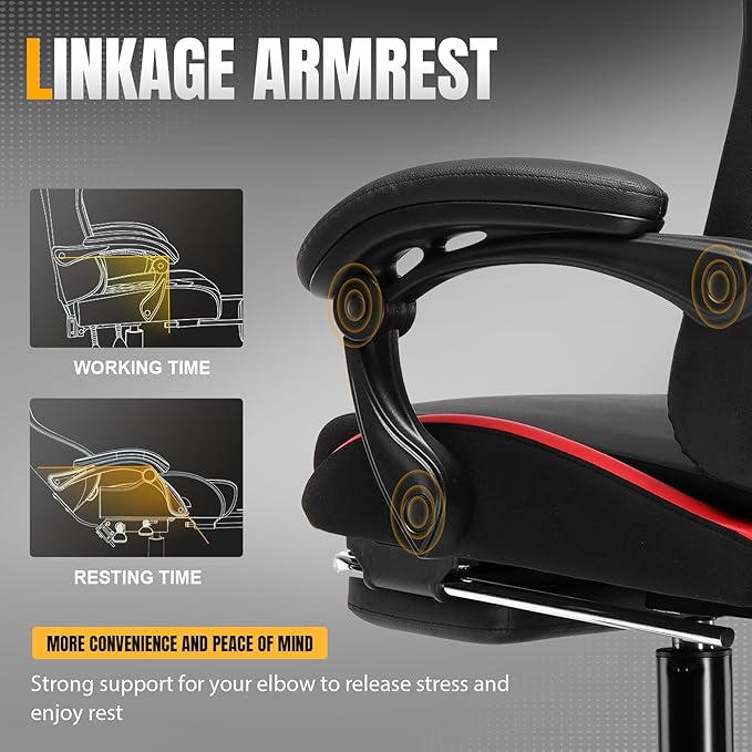 GTRACING Gaming Chair with Foot Rest & Pocket Spring Cushion, Ergonomic High - Image 7