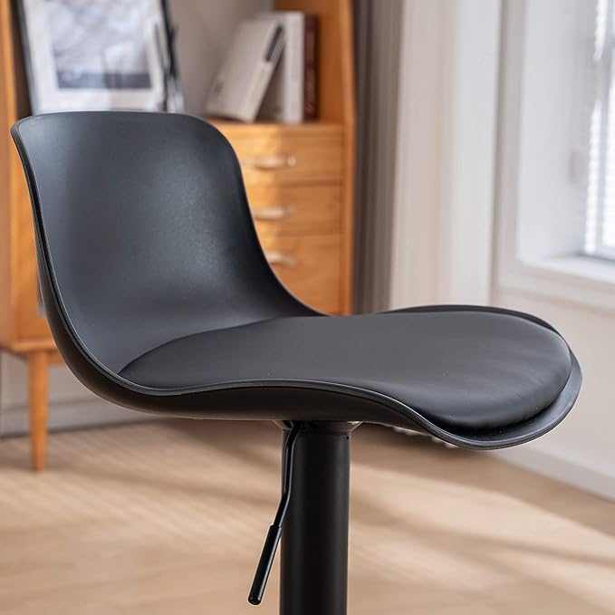 YOUTASTE Black Bar Stools Set of 2 Counter Height Bar Stool Upholstered - Image 3