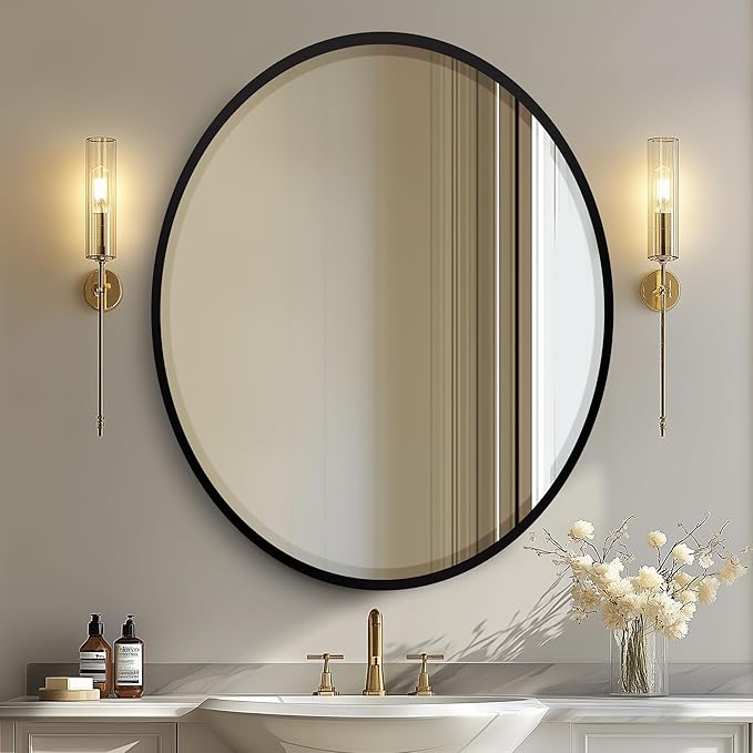 OVALCREST - Oval Wooden Beveled Wall Mirror by OVALCREST