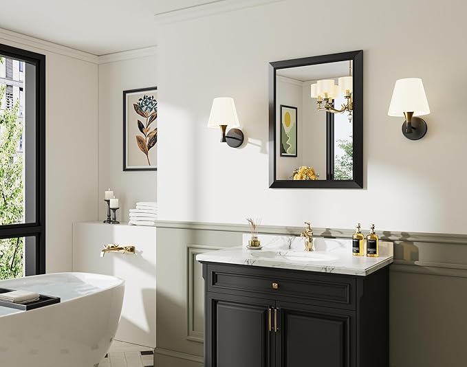 22x30 Inch Black Bathroom Mirror - Image 9