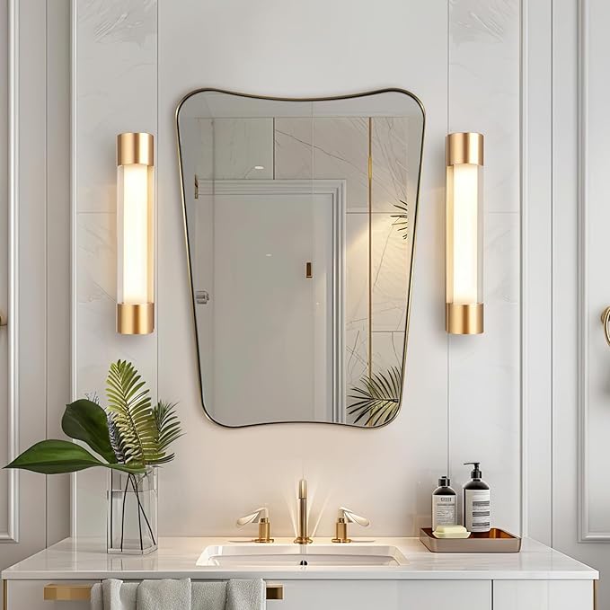ANDY STAR Gold Vanity Mirror, 22x30 Inch Brushed Gold Bathroom Mirror, Antique - Image 6