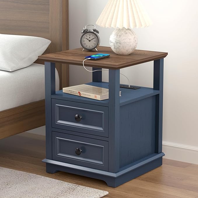 18" Wide End Table with Fast Charging Station Set of 2, 18” Wide Sofa Side - Image 9