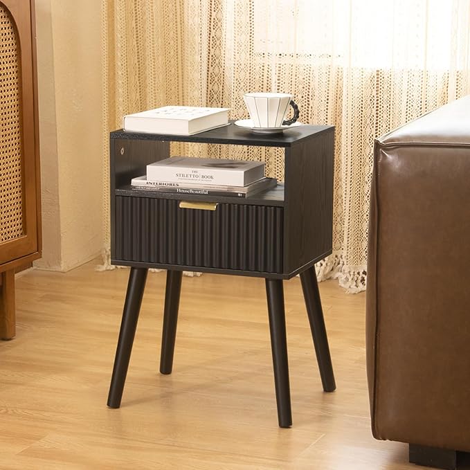Black Nightstand, Modern Bedside Table - Image 3