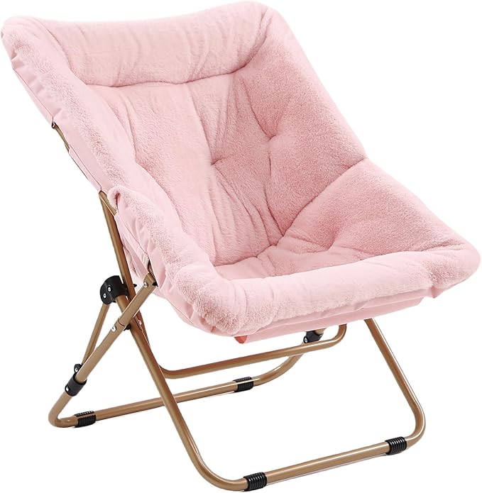 Comfy Folded Chair, Soft Faux Fur Oversized Folding Chair, Flexible Lounge Lazy by Givjoy