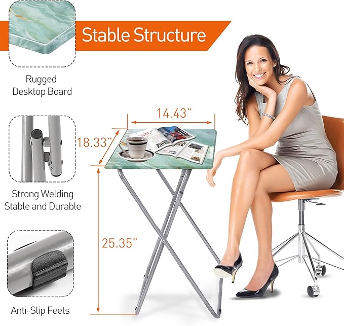Garden 4 you Folding TV Tray Table TV Dinner Table - Image 4