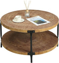 Round Boho Wood Coffee Table by Awescuti