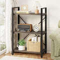 BON AUGURE 3 Tier Bookshelf, Small Rustic Book Shelf, Short Industrial Bookcase by BONAUGURE