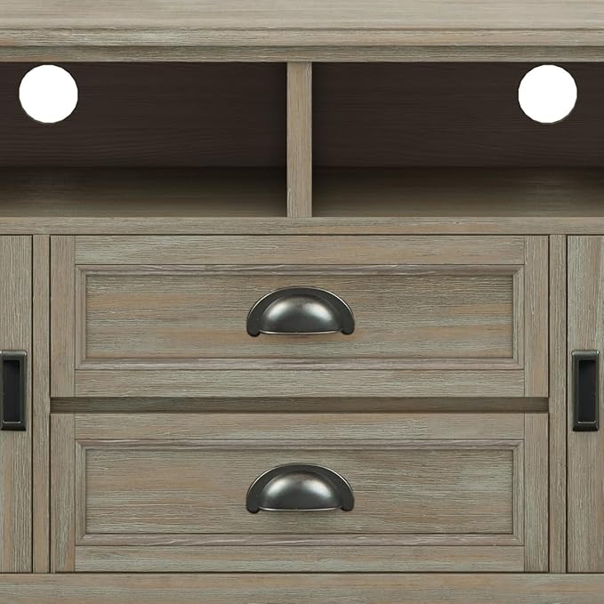 SIMPLIHOME Burlington SOLID WOOD 72 inch Wide Transitional TV Media Stand in - Image 8