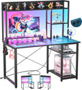 Cyclysio Gaming Desk with Hutch, Home Office Desk with Reversible 5 Tiers by Cyclysio