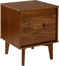 Walker Edison Mid Century Modern Grooved Handle Wood Nightstand Side Table by WalkerEdison