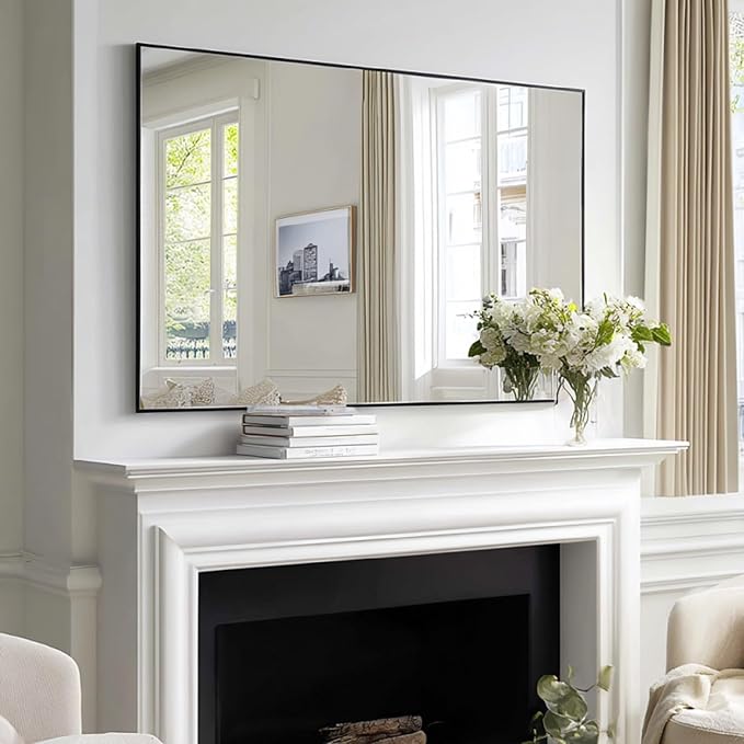 KOCUUY Black Bathroom Mirror, 55x36 Large Wall Mirror - Image 3