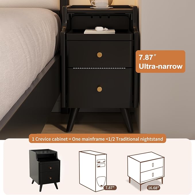 Wood Nightstand, Bedside Table for Bedroom - Image 4