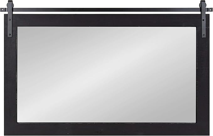 Kate and Laurel Cates Farmhouse Horizontal Wood Framed Wall Mirror, 40 x 26 - Image 3