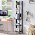66in Tall Bookshelf 6-Tier Small Narrow Bookcase, Skinny Book Shelf by YUFAM
