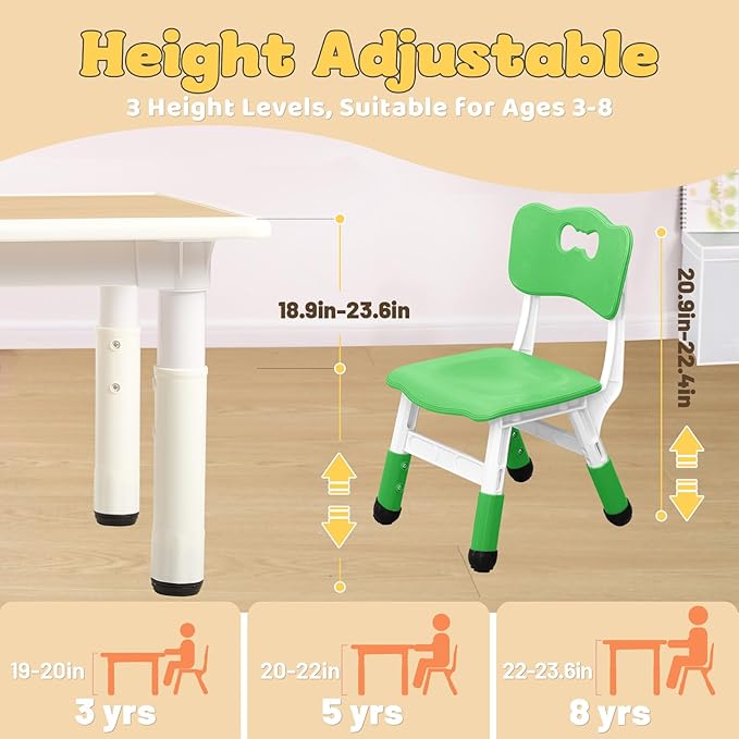 FUNLIO Kids Table and 4 Chairs Set - Image 3