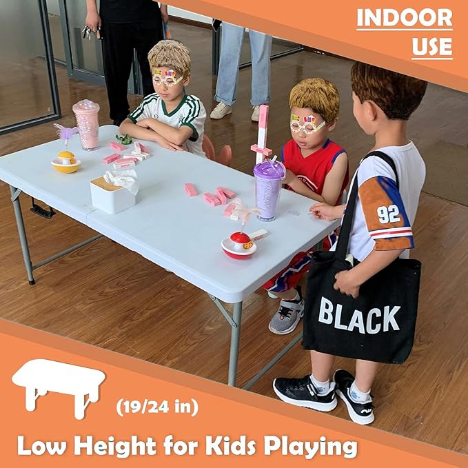 4ft Plastic Folding Table, Kids Folding Activity Table - Image 6