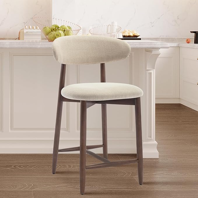 COLAMY Counter Height Bar Stools Set of 3, Upholstered Barstools - Image 7