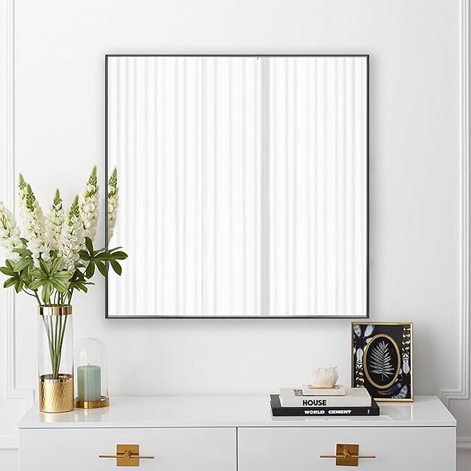 30x30 Inch Black Bathroom Mirror - Image 2