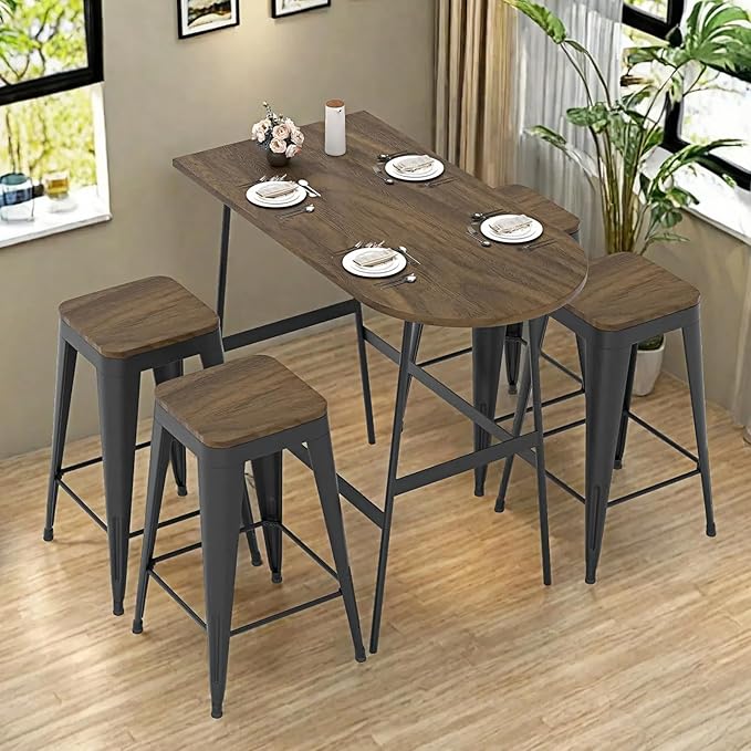 30 inch Backless Bar Stools Set of 4, Indoor Metal Bar Stools - Image 8