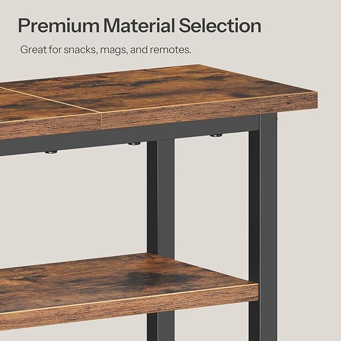 HOOBRO Narrow Side Table with Charging Station and LED Light, Small End Table - Image 7