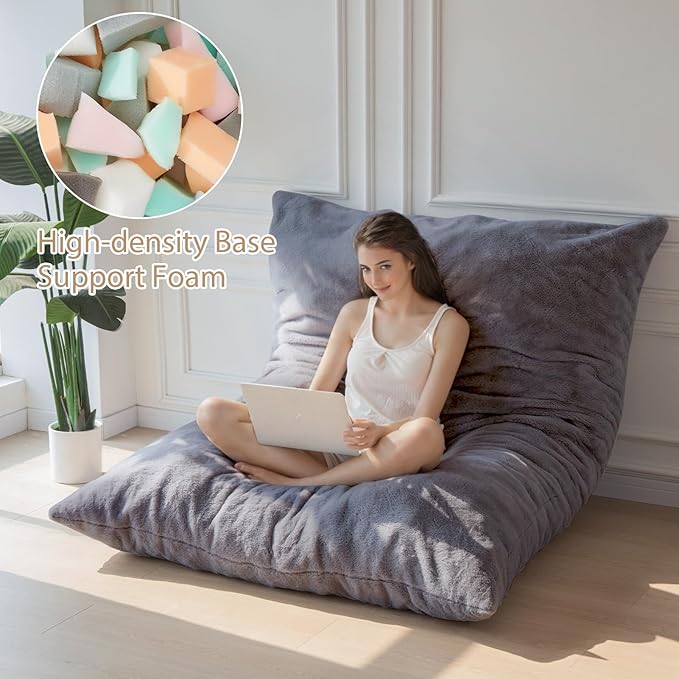 BYBYME 3 in 1 Bean Bag Chair, Convertible Chair Folds from Bean Bag to Lounger - Image 5