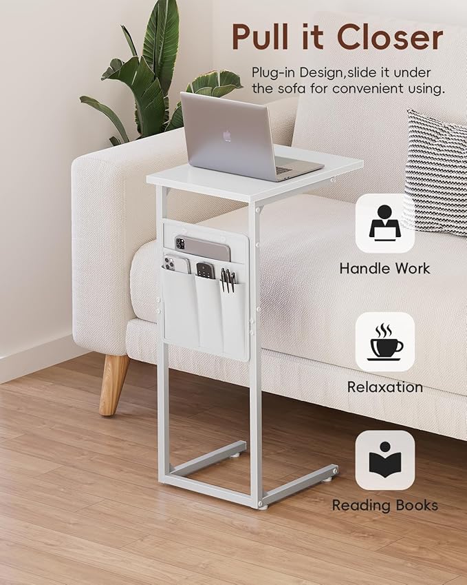 Vagusicc C Shaped End Table, Small Side Table - Image 4