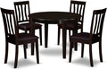 East West Furniture BOAN5-CAP-LC 5 Piece Dining Set Includes a Round Dinner by EastWestFurniture