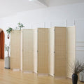8 Panel Room Divider and Folding Panel Screen, Bamboo Panel Divider Screen by Furnnylane