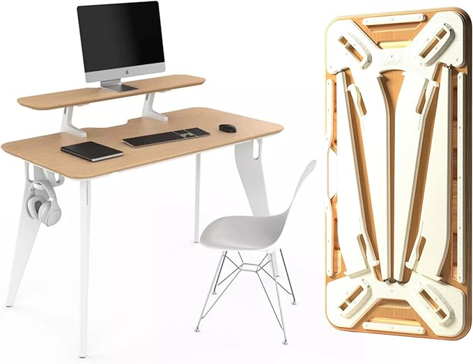 HOEK Collapsible Desk Bundle, 47.5" x 23", Portable Study Desk by HoekHome