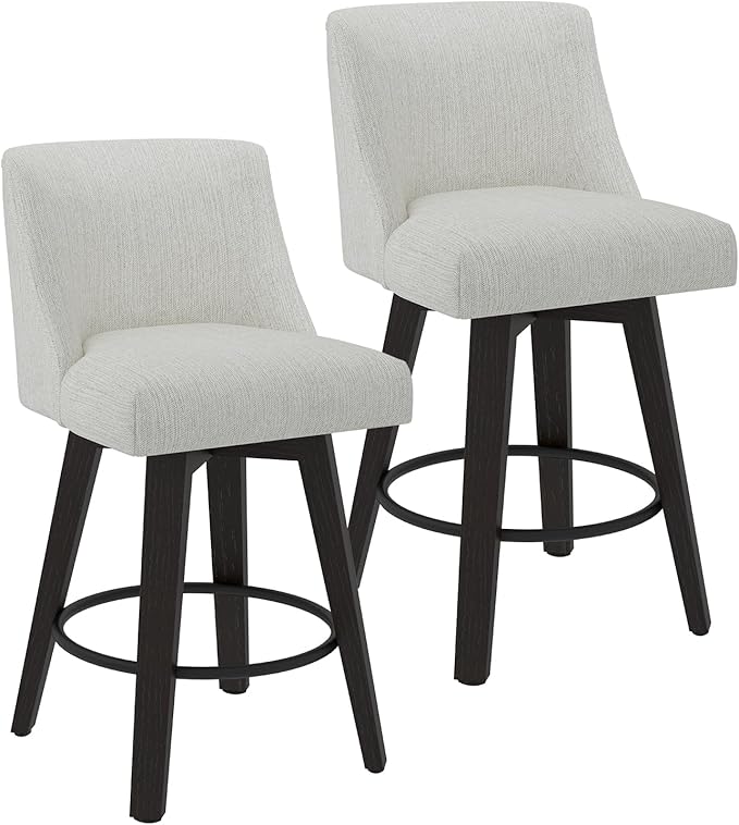 Counter Height Swivel Bar Stools Set of 2, 26 Inch Bar Stools by AMICLIBER