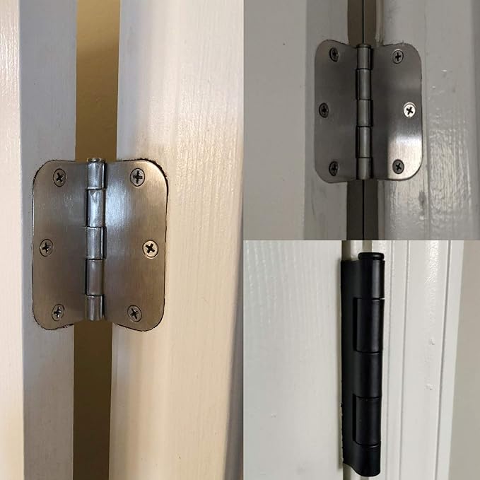 18 Pack Matte Black Door Hinges 3.5 x 3.5 Inch Interior 3 1/2 Inch Door Hinges - Image 7