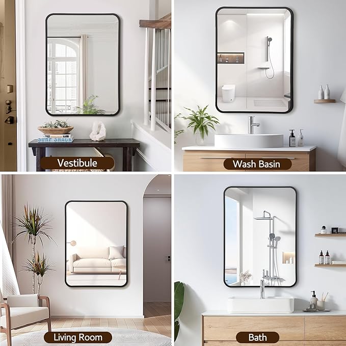 24x36 Rounded Rectangle Bathroom Mirrors - Image 6