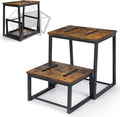 Vrisa Wood Step Stool for Adults Bedside Steps for High Beds Two Step Stools by Vrisa