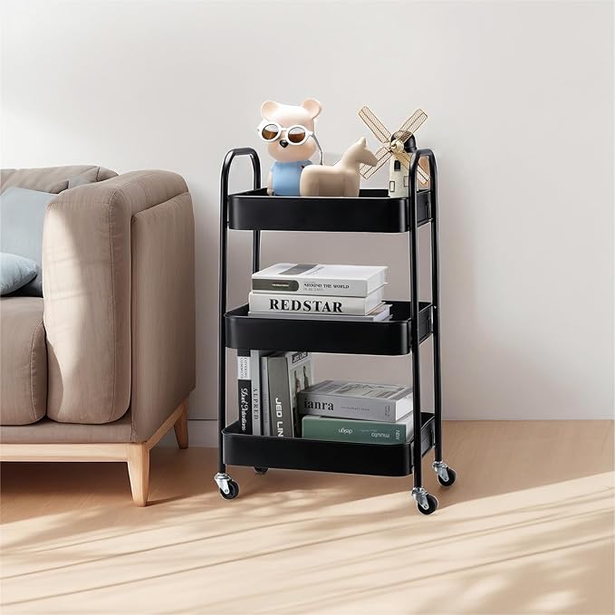 SETTFRFE 3 Tier Rolling Cart Metal, File and Art Cart - Image 9