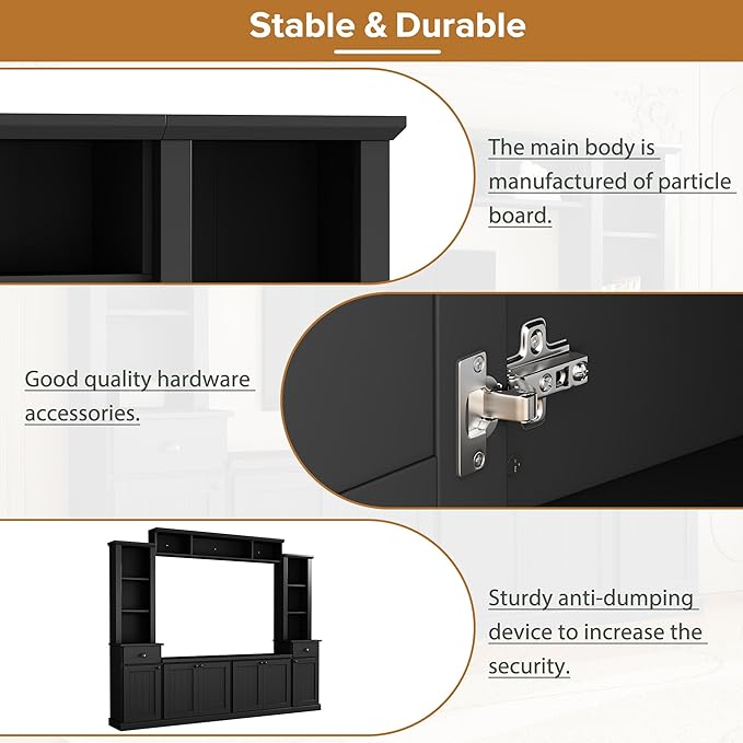 Merax Modern TV Stand Set with Adjustable Bridge - Image 6