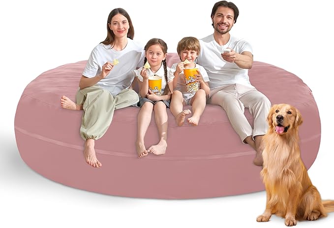 7FT Bean Bag Chair with Ultra Soft Velvet Cover Bean Bag Sofa with Memory Foam by Unknown