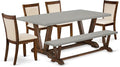 East West Furniture V797MZN32-6 6 Piece Dining Set Contains a Rectangle Dining by EastWestFurniture
