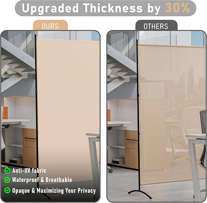 Room Divider Folding Privacy Screens, Portable Room Divider Panel 3 Panel - Image 2